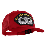 U.S. Paratrooper Patched Solid Cotton Twill Mesh Prostyle Cap - Red OSFM