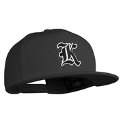 Old English Black K Patched 6 Panels Round Bill Cap - Black OSFM