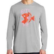 Piranha Fish Graphic Design Men's Big Size Long Sleeve Competitor Cotton Touch T-Shirt - Silver XS