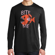 Piranha Fish Graphic Design Men's Big Size Long Sleeve Competitor Cotton Touch T-Shirt - Black XS