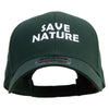 Save Nature Text Embroidered Solid Cotton Twill Low Profile Cap - Dk-Green OSFM