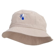 Thermometer Embroidered Pigment Dyed Bucket Hat - Khaki OSFM