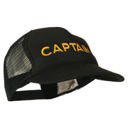 Captain Embroidered Foam Front Mesh Back Cap