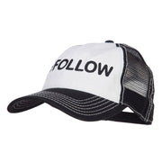 Follow Embroidered Cotton Mesh Cap