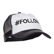 Follow Embroidered Cotton Mesh Cap