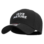 Save Nature Text Embroidered Solid Cotton Twill Low Profile Cap - Black OSFM