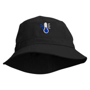 Thermometer Embroidered Pigment Dyed Bucket Hat - Black OSFM