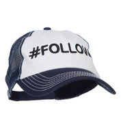 Follow Embroidered Cotton Mesh Cap