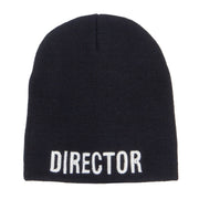 Director Embroidered Short Beanie