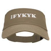 IFYKYK Embroidered Cotton Twill Sun Visor