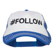 Follow Embroidered Cotton Mesh Cap