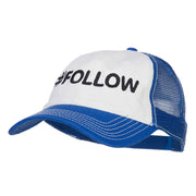 Follow Embroidered Cotton Mesh Cap