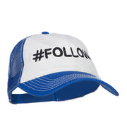 Follow Embroidered Cotton Mesh Cap