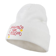 Celebrate the Season with Ornaments Embroidered Beanie