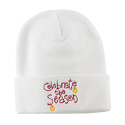 Celebrate the Season with Ornaments Embroidered Beanie