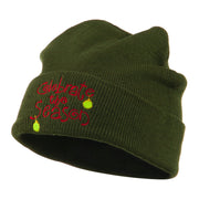 Celebrate the Season with Ornaments Embroidered Beanie