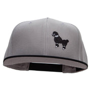 Black 50's Poodle Embroidered Patched Wool Blend Pro Style 2 Tone Snapback - Black-Grey OSFM