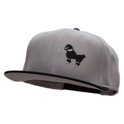 Black 50's Poodle Embroidered Patched Wool Blend Pro Style 2 Tone Snapback - Black-Grey OSFM