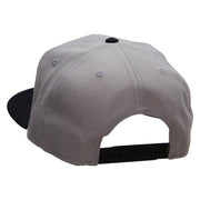 Black 50's Poodle Embroidered Patched Wool Blend Pro Style 2 Tone Snapback - Black-Grey OSFM