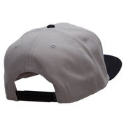 Black 50's Poodle Embroidered Patched Wool Blend Pro Style 2 Tone Snapback - Black-Grey OSFM