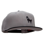 Black 50's Poodle Embroidered Patched Wool Blend Pro Style 2 Tone Snapback - Black-Grey OSFM