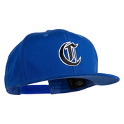 Old English Black C Patched 6 Panels Round Bill Cap - Royal OSFM