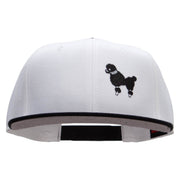 Black 50's Poodle Embroidered Patched Wool Blend Pro Style 2 Tone Snapback - Black-White OSFM