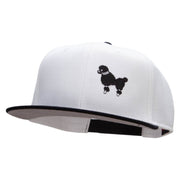 Black 50's Poodle Embroidered Patched Wool Blend Pro Style 2 Tone Snapback - Black-White OSFM