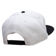 Black 50's Poodle Embroidered Patched Wool Blend Pro Style 2 Tone Snapback - Black-White OSFM