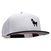 Black 50's Poodle Embroidered Patched Wool Blend Pro Style 2 Tone Snapback - Black-White OSFM