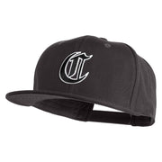 Old English Black C Patched 6 Panels Round Bill Cap - Dark Grey OSFM