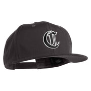 Old English Black C Patched 6 Panels Round Bill Cap - Dark Grey OSFM