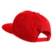 Old English Black C Patched 6 Panels Round Bill Cap - Red OSFM