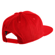 Old English Black C Patched 6 Panels Round Bill Cap - Red OSFM