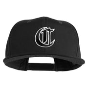 Old English Black C Patched 6 Panels Round Bill Cap - Black OSFM