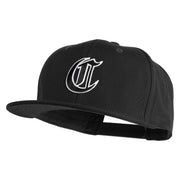 Old English Black C Patched 6 Panels Round Bill Cap - Black OSFM