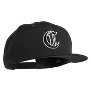 Old English Black C Patched 6 Panels Round Bill Cap - Black OSFM