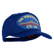USS Yorktown CV 10 Blue Patched Solid Cotton Twill 5 Panel Prostyle Snap Cap - Royal OSFM