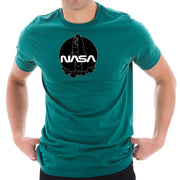 NASA Cartoon Rocket Designed Short Sleeve Cotton Jersey T-Shirt