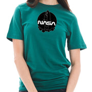 NASA Cartoon Rocket Designed Short Sleeve Cotton Jersey T-Shirt