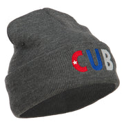 Cuba CUB Flag Embroidered Long Beanie