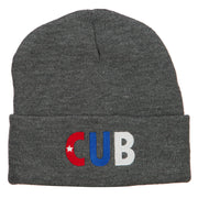 Cuba CUB Flag Embroidered Long Beanie