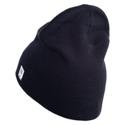 US Marines Retired Flag Symbol Embroidered 8 Inch Short Beanie Made in USA - Navy OSFM