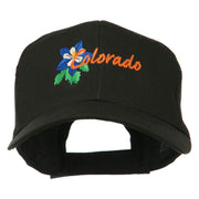 USA State Colorado Columbine Embroidered Low Profile Cotton Cap