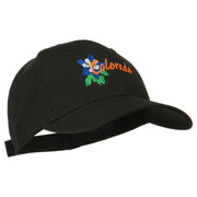 USA State Colorado Columbine Embroidered Low Profile Cotton Cap