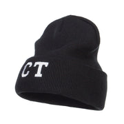 CT Connecticut Embroidered Long Beanie