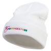 Photographer with Camera Embroidered 12 Inch Long Knitted Beanie - White OSFM