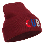 Cuba CUB Flag Embroidered Long Beanie