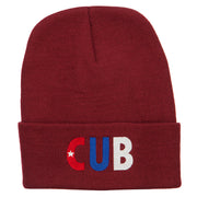 Cuba CUB Flag Embroidered Long Beanie