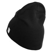 US Marines Retired Flag Symbol Embroidered 8 Inch Short Beanie Made in USA - Black OSFM